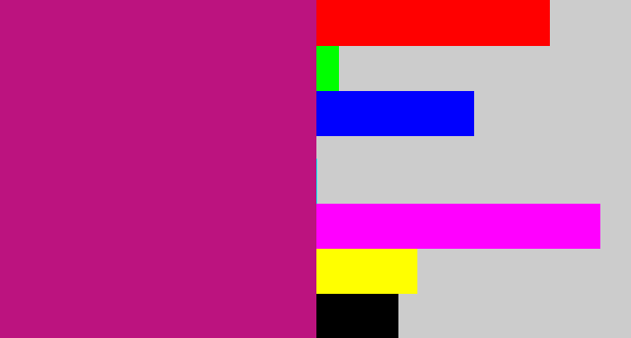 Hex color #bc137f - magenta