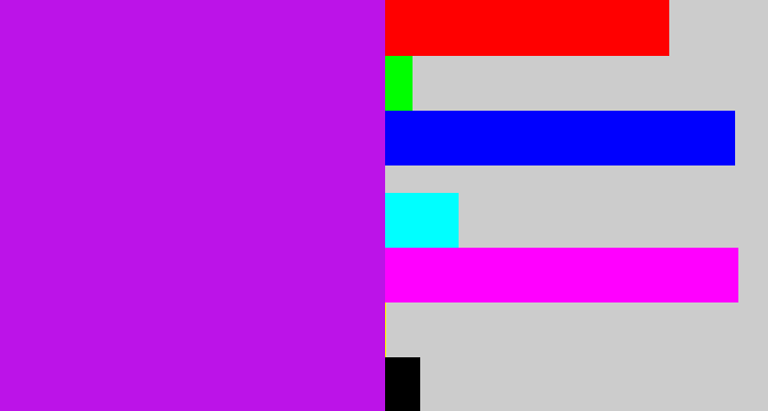 Hex color #bc13e8 - neon purple
