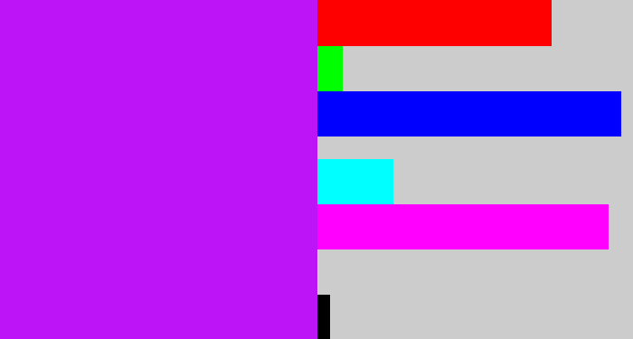 Hex color #bc14f6 - neon purple