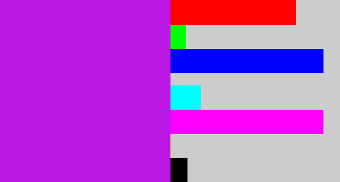 Hex color #bc18e5 - neon purple