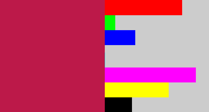 Hex color #bc1949 - purplish red