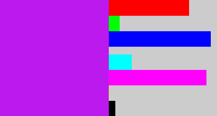 Hex color #bc19ef - neon purple