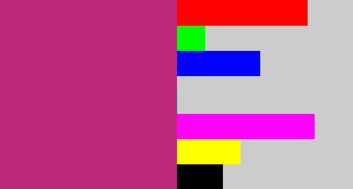 Hex color #bc2979 - dark pink