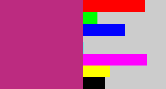 Hex color #bc2b80 - dark pink