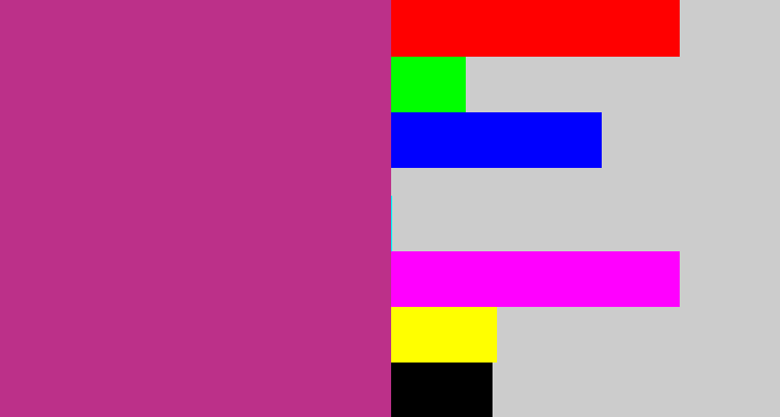 Hex color #bc3089 - dark pink