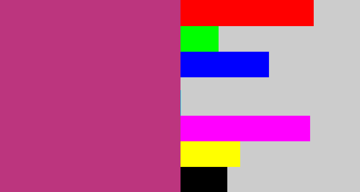 Hex color #bc357e - dark pink