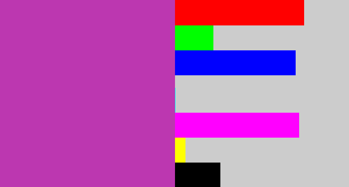 Hex color #bc37b0 - purpley pink