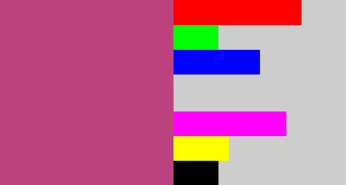 Hex color #bc4280 - dark pink