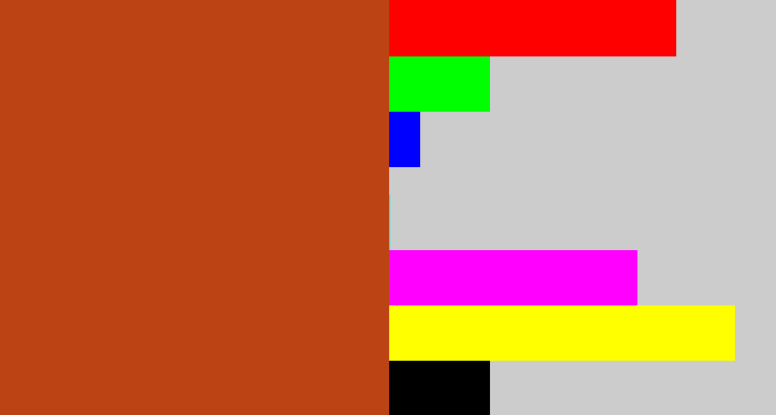 Hex color #bc4314 - brick orange