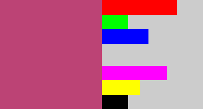 Hex color #bc4375 - dark pink