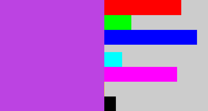 Hex color #bc43e2 - lightish purple