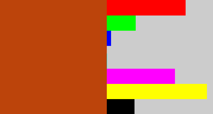 Hex color #bc440b - brick orange