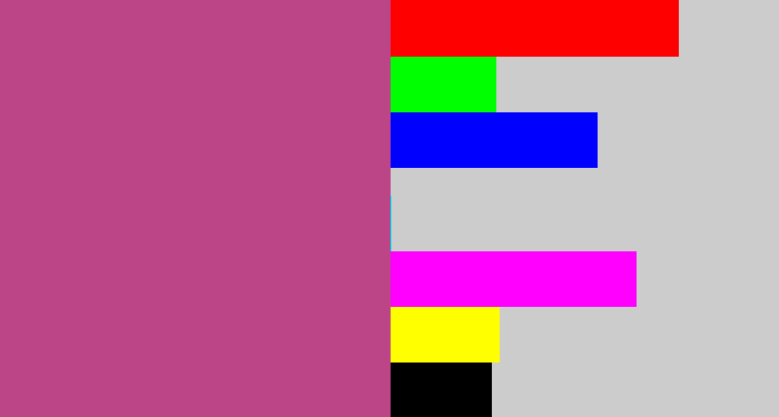 Hex color #bc4587 - darkish pink
