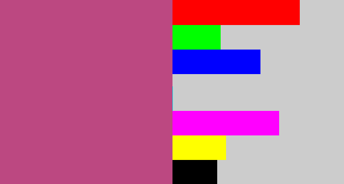 Hex color #bc4881 - dark pink