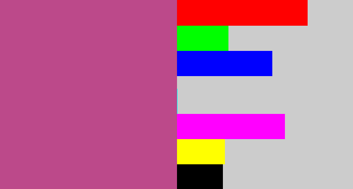 Hex color #bc498a - darkish pink