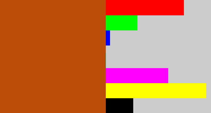 Hex color #bc4d09 - brick orange