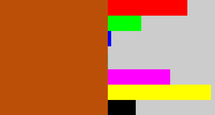 Hex color #bc4f08 - brick orange