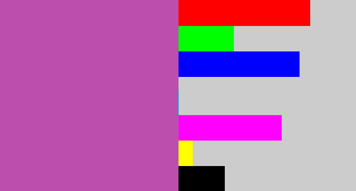 Hex color #bc4fad - pinky purple