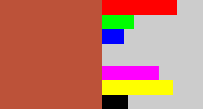 Hex color #bc5239 - reddish