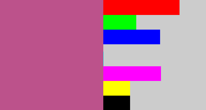 Hex color #bc528b - light plum