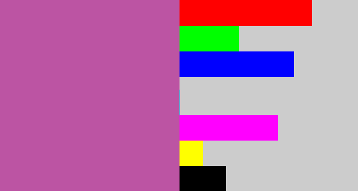 Hex color #bc54a3 - purplish pink