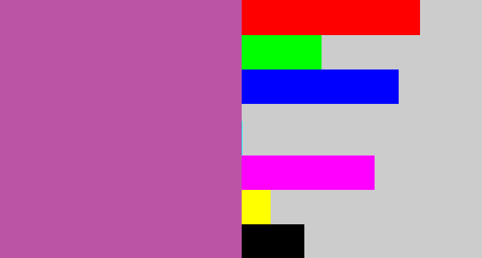 Hex color #bc54a5 - purplish pink