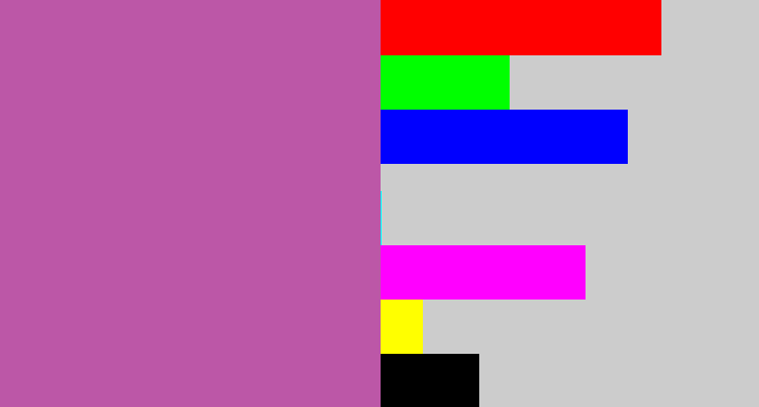 Hex color #bc57a7 - purplish pink