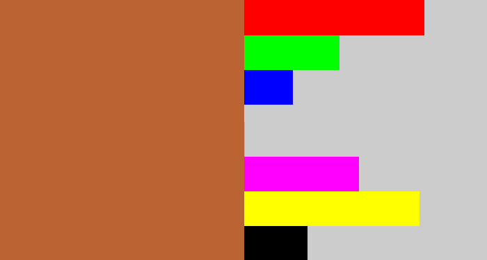 Hex color #bc6334 - terra cotta