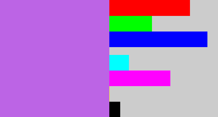 Hex color #bc64e5 - light urple