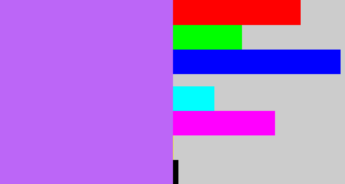 Hex color #bc66f7 - light urple