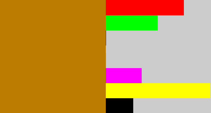 Hex color #bc7c01 - golden brown