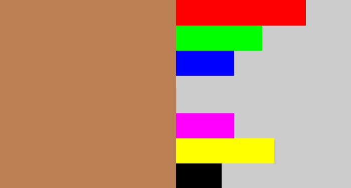 Hex color #bc7e53 - light brown