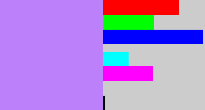 Hex color #bc80fb - light purple