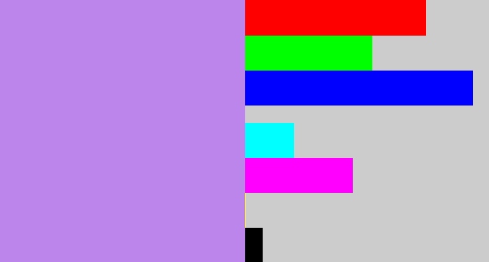 Hex color #bc85ec - light purple