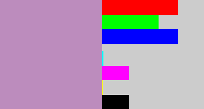 Hex color #bc8cbd - pale purple