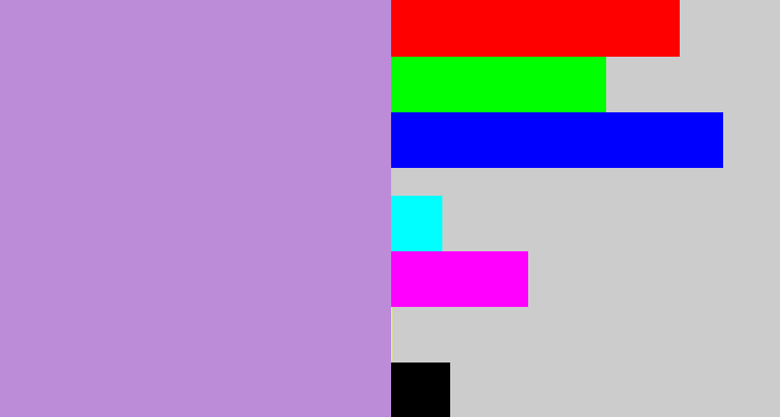 Hex color #bc8cd8 - pale purple