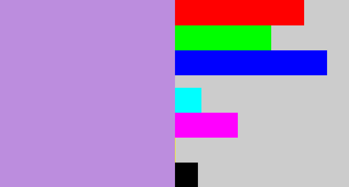 Hex color #bc8dde - pale purple