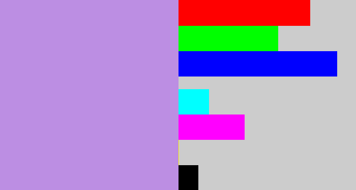 Hex color #bc8ee3 - pale purple