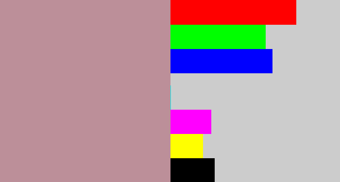 Hex color #bc8f99 - grey pink
