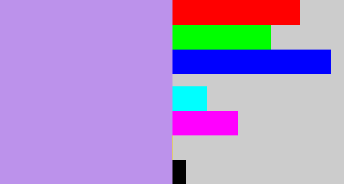 Hex color #bc92eb - lavender