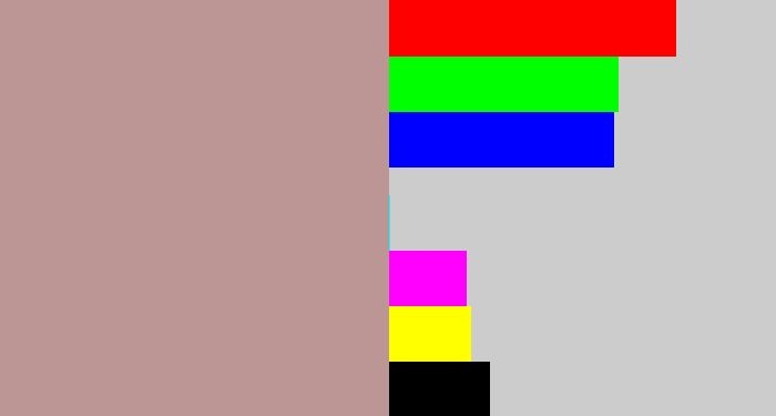 Hex color #bc9695 - grey pink