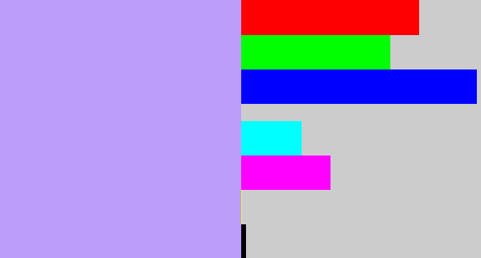 Hex color #bc9dfa - baby purple