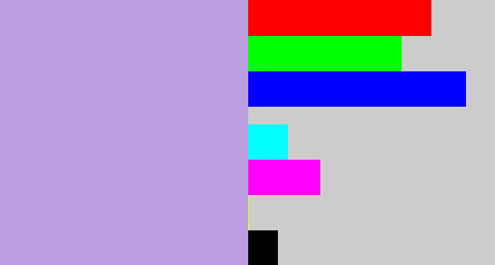 Hex color #bc9fe0 - lavender