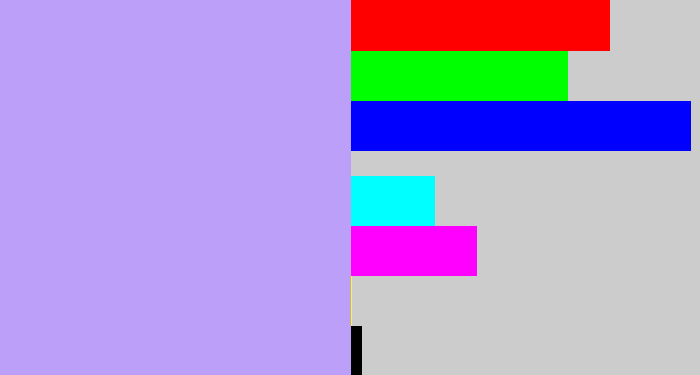 Hex color #bc9ff8 - lavender