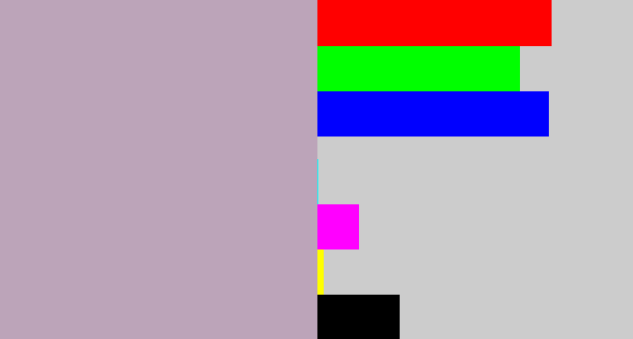 Hex color #bca4b9 - pinkish grey