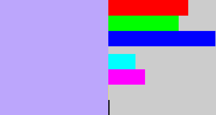 Hex color #bca6fc - pastel purple