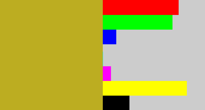 Hex color #bcad21 - puke yellow