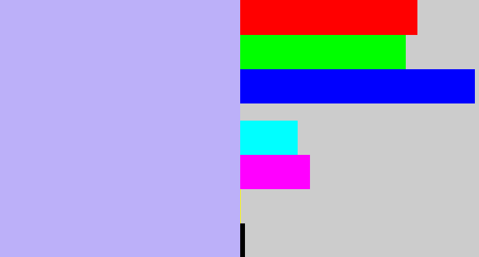 Hex color #bcb0f9 - pale violet