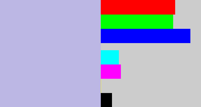 Hex color #bcb7e4 - light blue grey