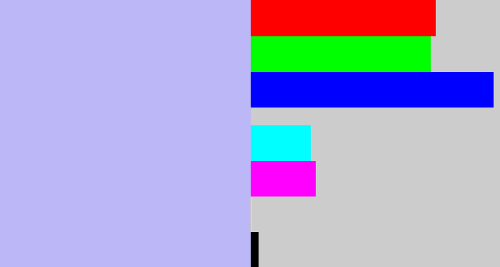 Hex color #bcb7f7 - light periwinkle